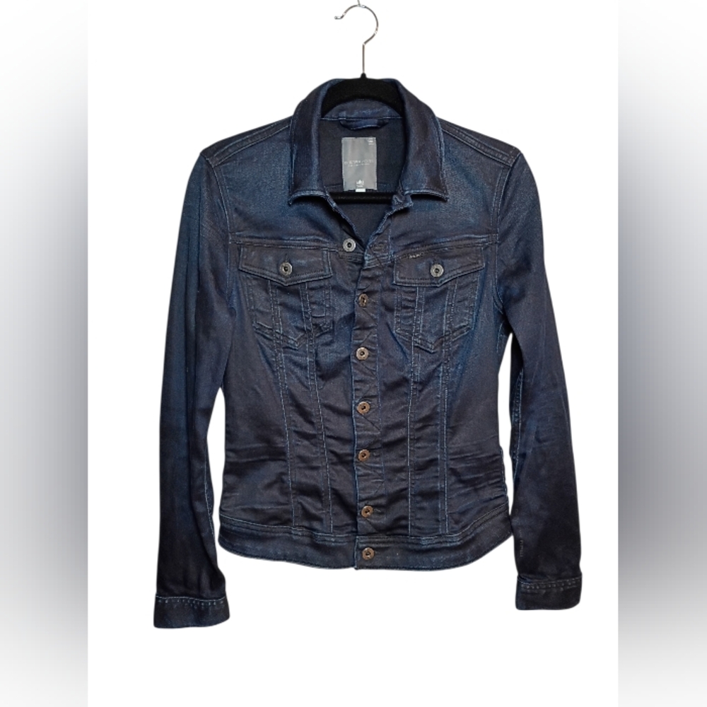 G-Star Denim Jacket Womens Denim Jacket Navy Blue Fitted Denim Jacket Jeans Blaz